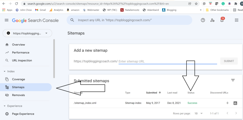 Sitemap Submission and Status in Search Console