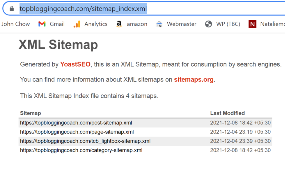 XML Sitemap Format